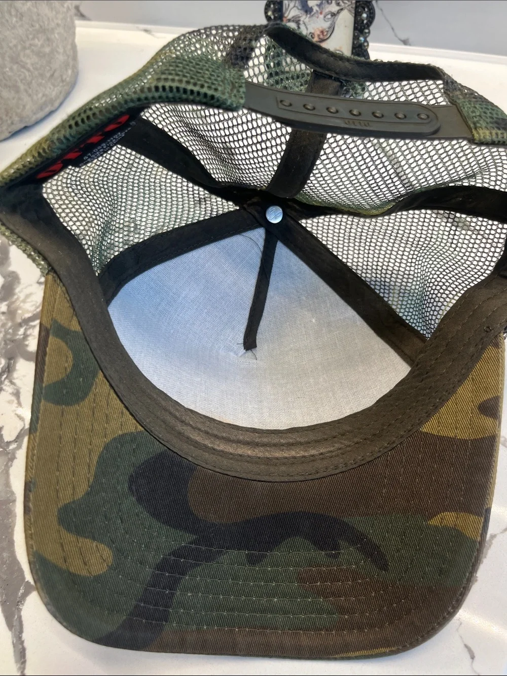OTTO Olive Green Camo Mesh Back Trucker Hat